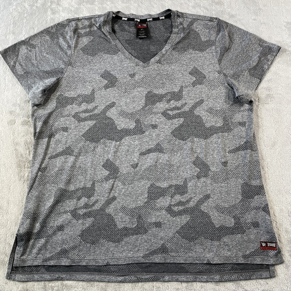 Tapout‎ WWE Shirt Womens XL Gray Camo Lightweight Tee